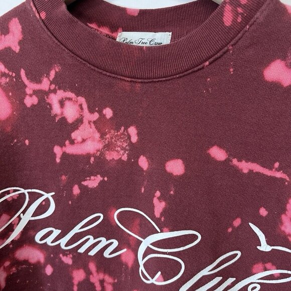 Palm Tree Crew Sweatshirt Tie Dye Unisex Size S Small Red - Picture 4 of 6